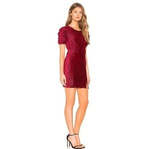 Revolve Privacy Please Olivia Textured Velvet Mini Dress Burgundy Red Medium NWT